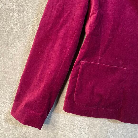 Vintage Y2k Velvet Blazer Jacket Size 6 Two Button Preppy Academia‎ Office Siren - Picture 8 of 13